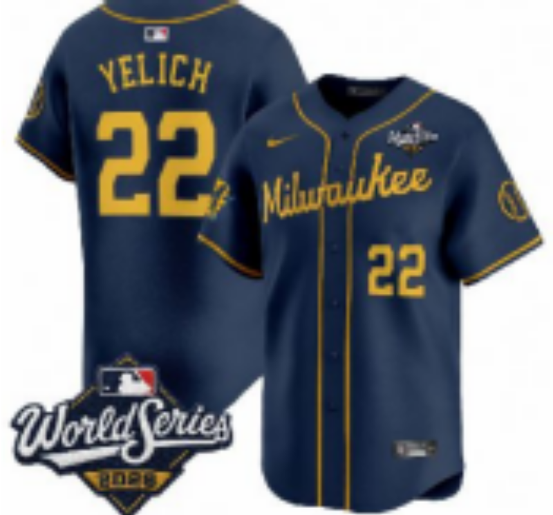 Women Milwaukee Brewers #22 Yelich Blue Nike 2026 World Series jersey 10210